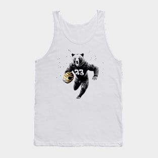 Beehive Running Football Bear Funny Tank Top